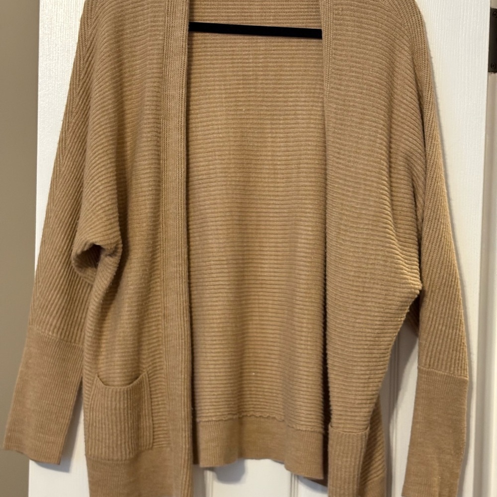 a.n.a Ribbed Tan Cardigan Sweater